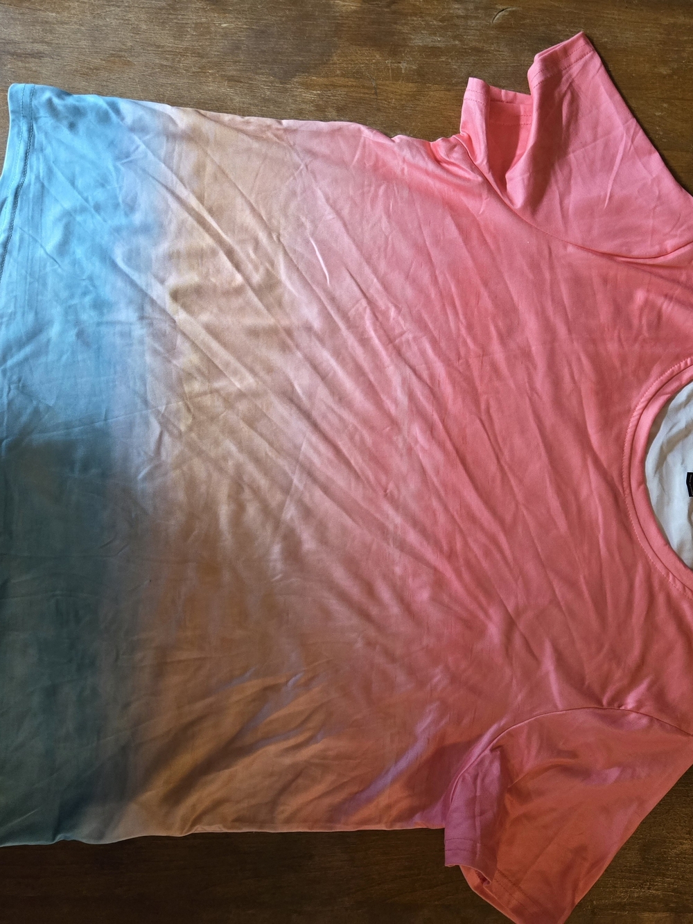 Girls' Ombre Pink to Blue Short Sleeve Tee